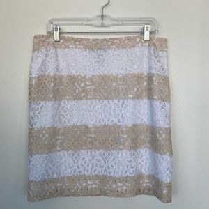 White House Black Market Embroidered Skirt